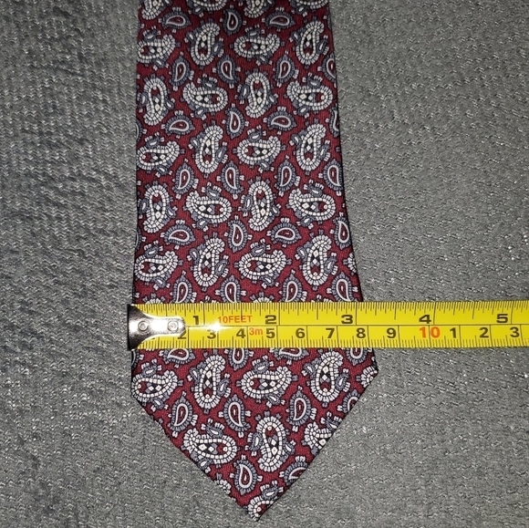 RICHARD STEVENA RED TIE WITH PAISLEY PRINT NEW - Picture 4 of 8
